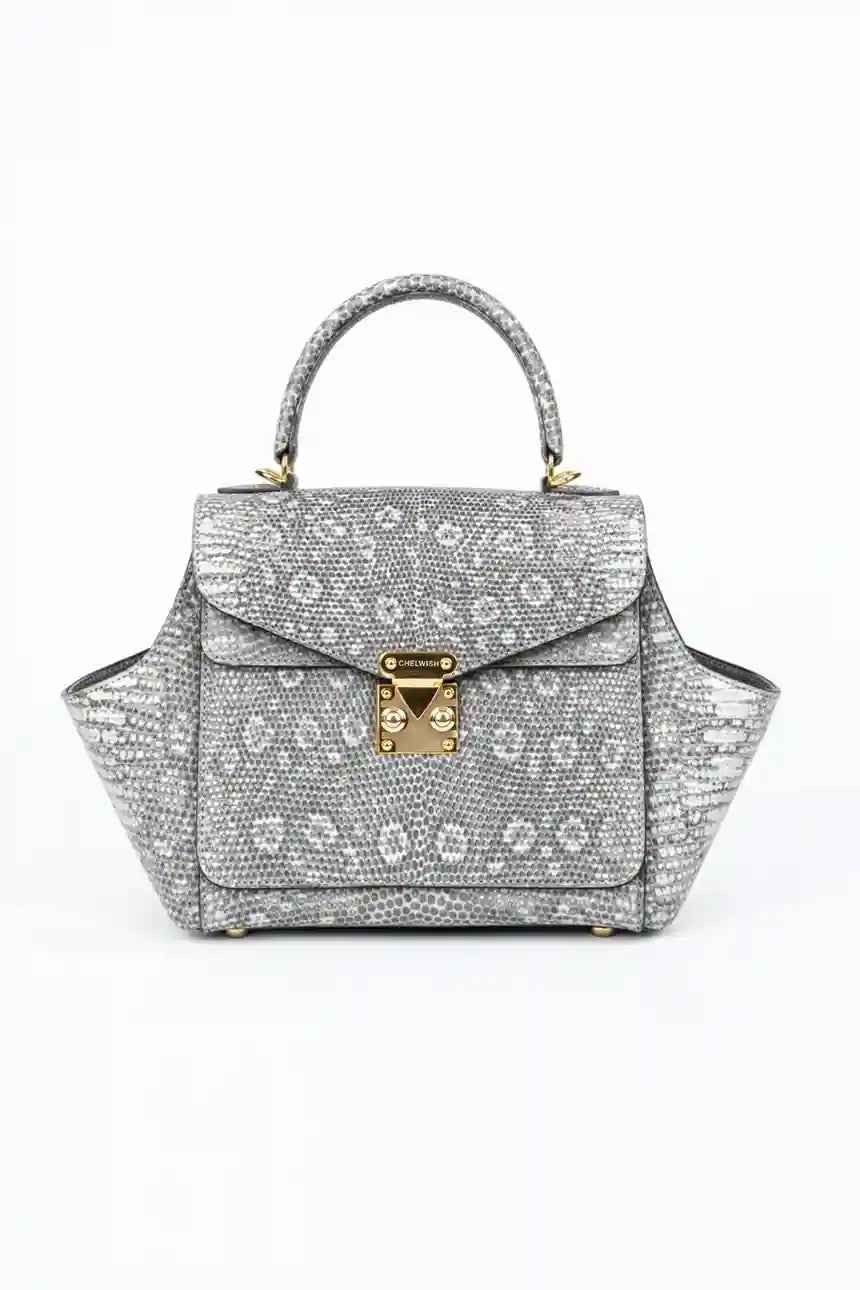 Lizard-Embossed Calf Leather